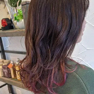 ミディアム 髪質改善＆白髪ぼかし カラー♡店長みやけ♡のヘアスタイル