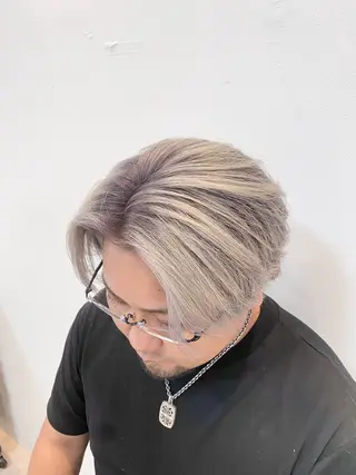 ショート カラー メンズ reverd by valore所属・reverd 竹下 大輔 メンズパーマのヘアスタイル