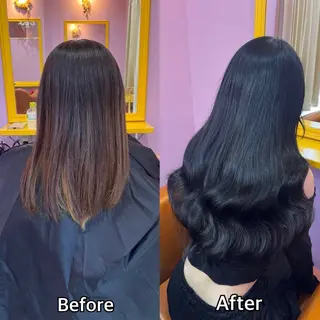 ロング シール+ちび編み込み エクステ梅田🐨のヘアスタイル