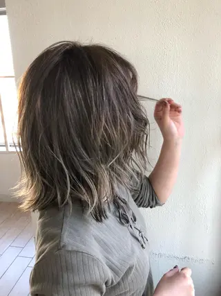 ミディアム カラー 【1日2名様限定】 AFLOAT白川雄副のヘアスタイル