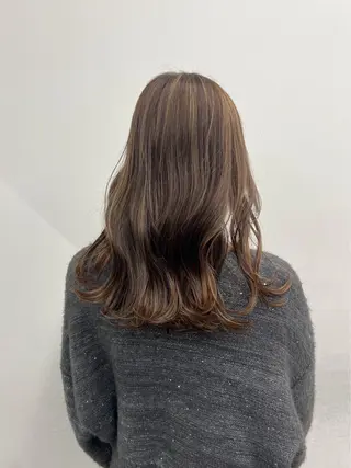 セミロング カラー ヘアアレンジ 小西海青 ✨モデル様募集✨️のヘアスタイル