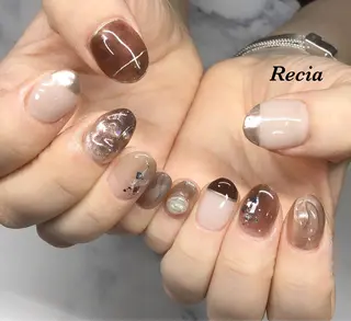 ロング カラー パーマ キッズ ネイル マツエク・マツパ 福田 加奈のネイルデザイン