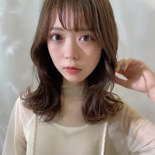 ミディアム 🧡くびれヘア/前髪 顔周り🧡久原結衣のヘアスタイル