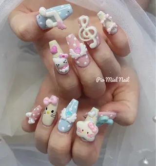 ミディアム HANA 長さだしのネイルデザイン