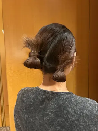 ミディアム ヘアアレンジ はるか/ブリーチカラ ー/ヘアアレンジ🤍のヘアスタイル