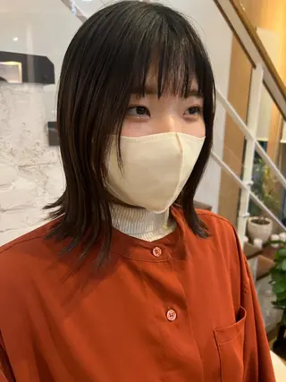 ミディアム 池田理紗/メンズ カット/切りっぱなしのヘアスタイル