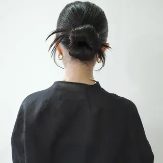 ミディアム ヘアアレンジ nonoka オリーブ/レイヤーのヘアスタイル