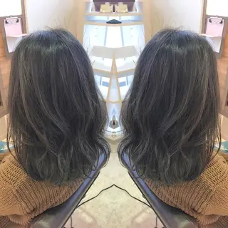 ミディアム セミロング カラー 青木 茂樹⭐️ 透明感カラーのヘアスタイル