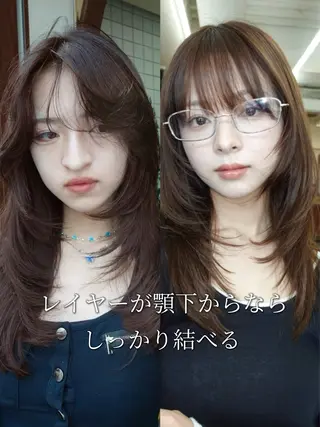 ミディアム カラー レイヤー専門家 ダブルカラー修のヘアスタイル