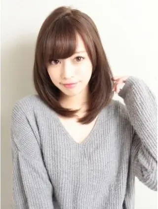 セミロング カラー パーマ 横野 孝志のヘアスタイル