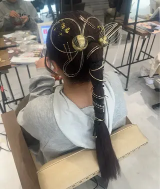 ロング ヘアアレンジ 髪質改善AUSTIN登戸所属・ICHIKA/暖色 カラー / Wカラーのヘアスタイル