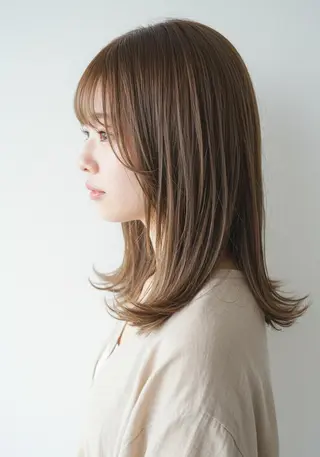 カラー ミディアム 大宮ハイトーン 原田光のヘアスタイル