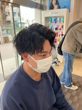 ショート パーマ メンズ 韓国風メンズ/毛流れ ヘアなら須田龍世のヘアスタイル