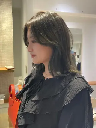 ミディアム カラー ナガミネアリサ/ 学芸大学/海外ヘアのヘアスタイル