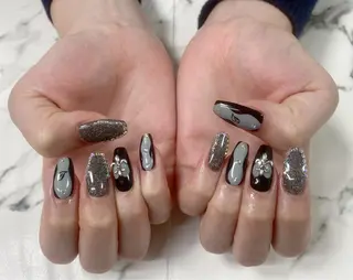 ロング カラー ネイル Q Free nailsのネイルデザイン