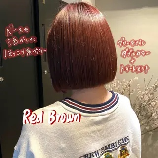 ミディアム カラー 暖色艶color / ボブ🦩Rioのヘアスタイル