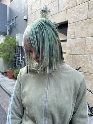 ミディアム 渋谷/プルエクステ/ ハイトーン/みきとのヘアスタイル