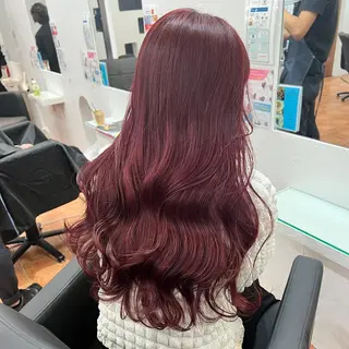 ロング カラー ピンクカラー/ ブリーチなしRINAのヘアスタイル