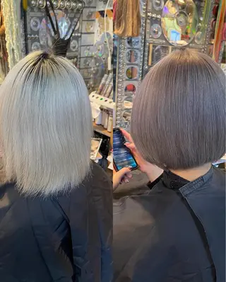 ショート カラー ヘアアレンジ haco+所属・🌈派手髪エクステ ブレイズ🌈ひろとのヘアスタイル