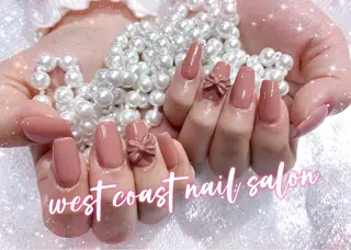 ネイル リボン、ガーリー パーツ放題専門店のネイルデザイン