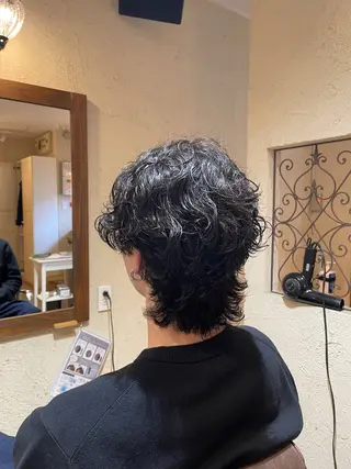 ミディアム パーマ メンズ Artice  HOMME所属・森本 修吏のヘアスタイル