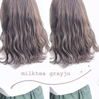 セミロング カラー misaki🎀 まろみ透け感カラーのヘアスタイル