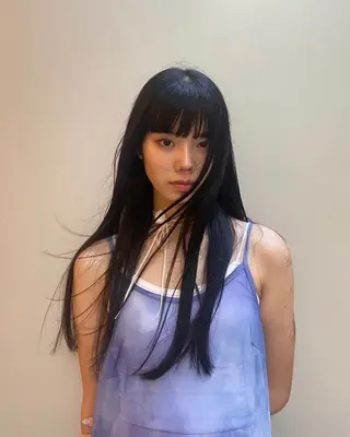 ロング カラー 大下 心渚 /ブリーチ/艶カラーのヘアスタイル