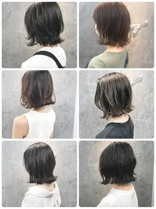 ミディアム 所渉/韓国レイヤー /ウルフカットのヘアスタイル