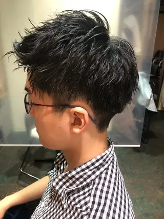 ショート メンズ パーマ/ハイトーン スパイキー/神田正紀のヘアスタイル