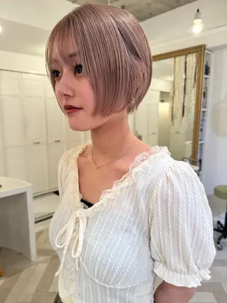 カラー ブリーチカラー🎀 韓国風/寺門美優のヘアスタイル