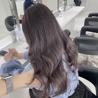 カラー 透明感グレージュ🫧 暗髪カラー🫧のヘアスタイル