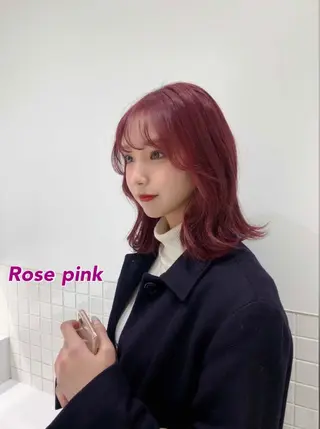 ミディアム カラー ハッシュカット レイヤー池袋のヘアスタイル