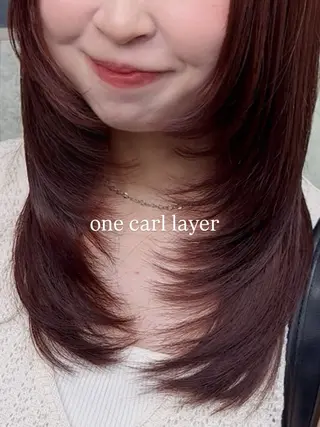 セミロング カラー Pocket仙台 💚モエリのヘアスタイル