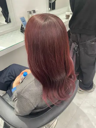セミロング カラー トレンド暖色ヘア🍒 miu🍒のヘアスタイル