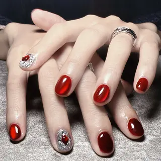 ショート カラー LI XINLUのネイルデザイン