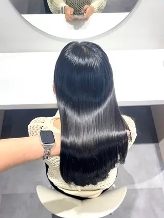 セミロング カラー 髪質改善絹髪質感TR レイヤーカット/熊澤のヘアスタイル