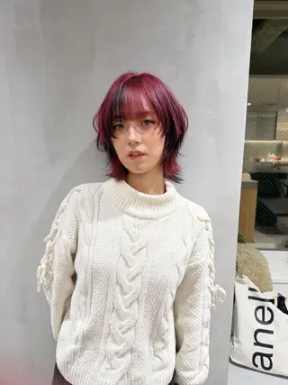 カラー ハイトーン/ブリーチ /ウルフ/しゅーたのヘアスタイル