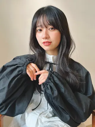 ロング カラー パーマ 🫧小顔×似合わせ× 透明感カラー🫧のヘアスタイル