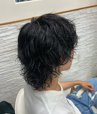 ミディアム パーマ メンズ 🌴パーマオタク🌴 長谷川　諒佑🌈のヘアスタイル