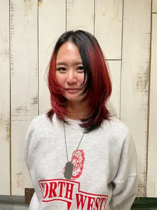 セミロング カラー 里見 颯太のヘアスタイル