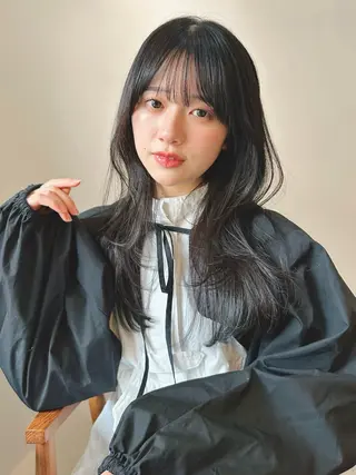 ロング カラー パーマ 🫧小顔×似合わせ× 透明感カラー🫧のヘアスタイル