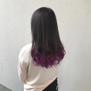 セミロング カラー インナーカラー/天神 ブリーチ/吉田のヘアスタイル