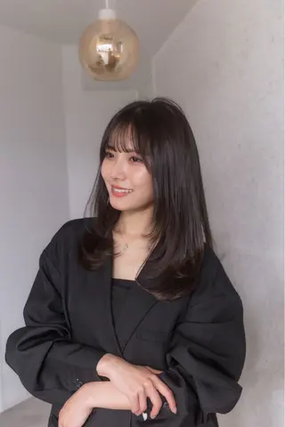 セミロング カラー ヘアアレンジ 縮毛矯正/グレージュ /表参道/小森波琉のヘアスタイル