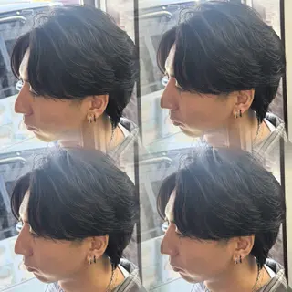 ミディアム メンズ 焼津メンズパーマ特化 大石雄生のヘアスタイル