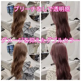 ミディアム カラー 新島 涼のヘアスタイル