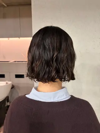 ミディアム パーマ ボブ/ミディアム/表 参道パーマ/aobaのヘアスタイル