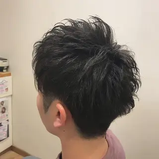 ショート パーマ メンズ アザマ　ヤスカツ _rosso 川口のヘアスタイル