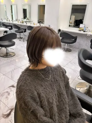 ショート カラー y2k✩︎⡱レイヤー ウルフ/オリーブ🍀のヘアスタイル