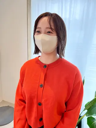 ミディアム カラー ミディアムパーマ /癖毛パーマのヘアスタイル