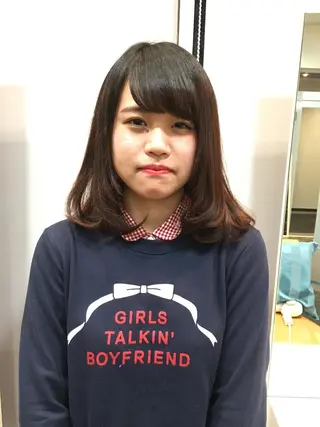 ミディアム カラー パーマ 鈴木 晃一のヘアスタイル